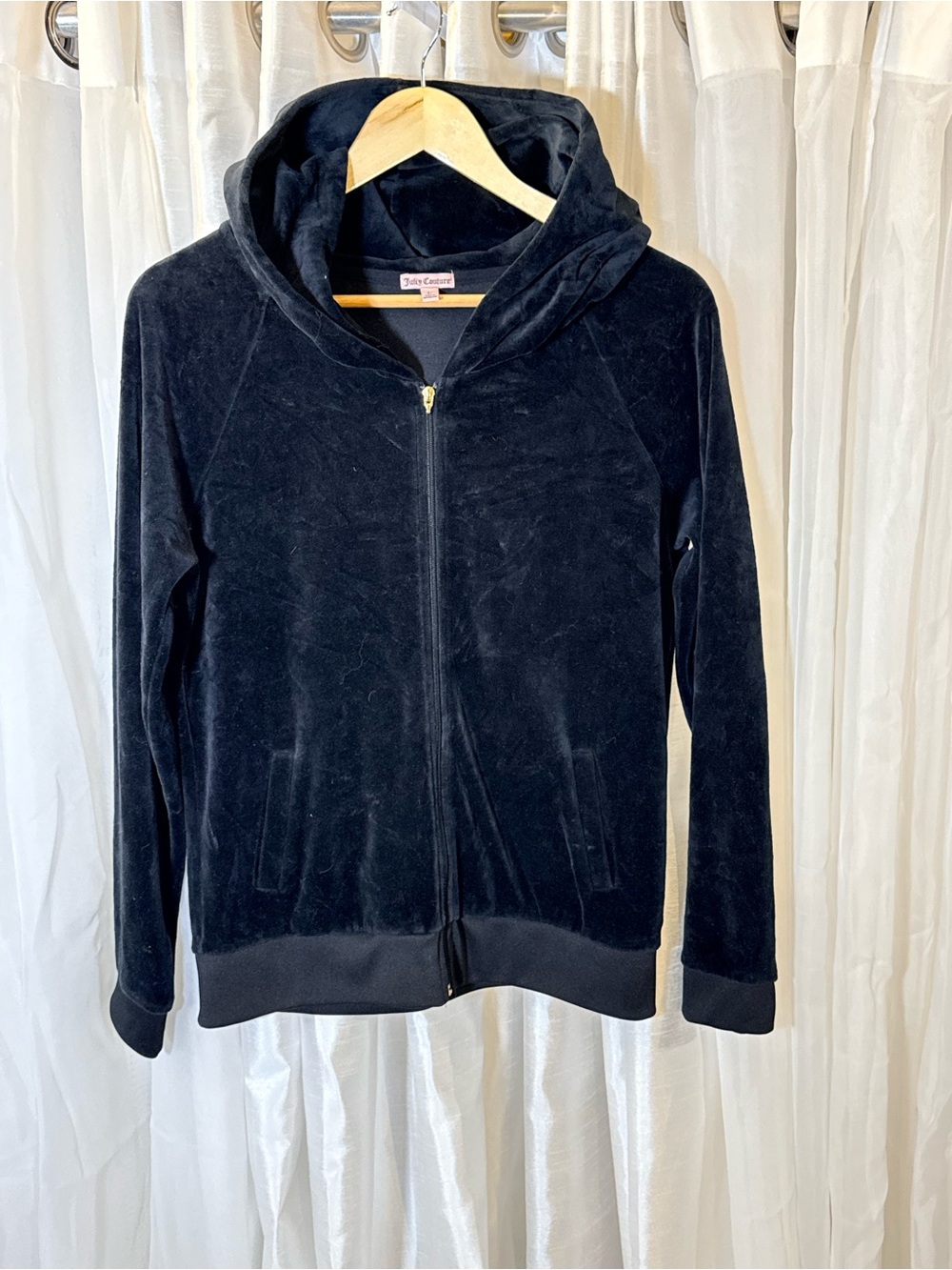 Juicy Couture Black Velour Zip Hoodie